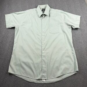 Covington Men's XL Short Sleeve Button Down Shirt Sage Green Wrinkle Free